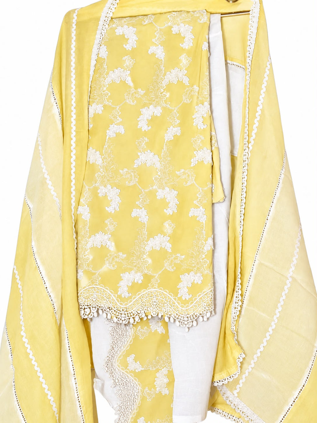 Jhoomti Bahaar unstitched suit set-pastel yellow