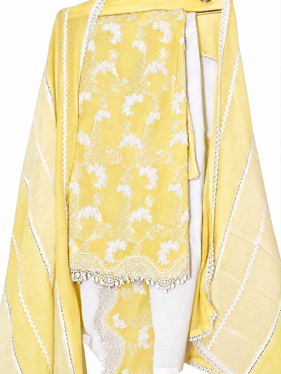 Jhoomti Bahaar unstitched suit set-pastel yellow
