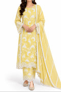 Jhoomti Bahaar unstitched suit set-pastel yellow